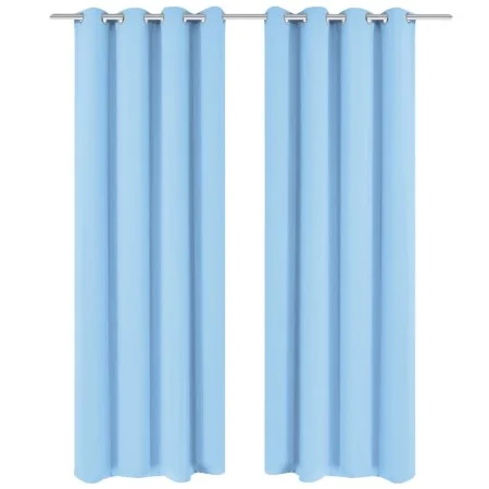 Blackout curtains 2 pieces with metal eyelets 135x175cm turquoise by vidaXL, Curtains and curtains - Ref: Foro24-132207, Pric...