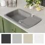 Kitchen sink with a gray granite bowl by vidaXL, Sinks - Ref: Foro24-142945, Price: 190,88 €, Discount: %