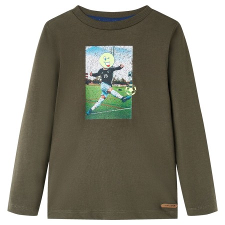 Kinder-T-Shirt mit langen Ärmeln Khaki 128 von vidaXL, Kinder-T-Shirts - Ref: Foro24-12737, Preis: 8,60 €, Rabatt: %