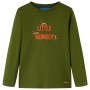 Dunkelkhakifarbenes, langärmliges Kinder-T-Shirt 104 von vidaXL, Kinder-T-Shirts - Ref: Foro24-13040, Preis: 8,39 €, Rabatt: %