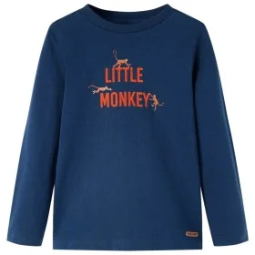 Marineblaues Langarm-T-Shirt für Kinder 128 von vidaXL, Kinder-T-Shirts - Ref: Foro24-13037, Preis: 8,30 €, Rabatt: %