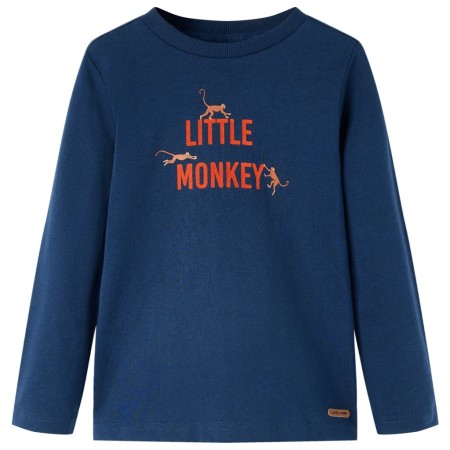 Marineblaues Langarm-T-Shirt für Kinder 128 von vidaXL, Kinder-T-Shirts - Ref: Foro24-13037, Preis: 8,39 €, Rabatt: %