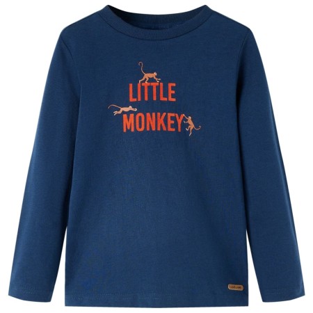 Marineblaues Langarm-T-Shirt für Kinder 104 von vidaXL, Kinder-T-Shirts - Ref: Foro24-13035, Preis: 8,39 €, Rabatt: %