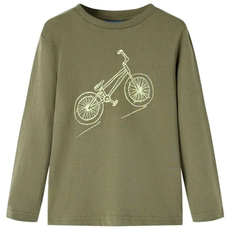 Khakifarbenes Langarm-T-Shirt für Kinder 104 von vidaXL, Kinder-T-Shirts - Ref: Foro24-13435, Preis: 7,85 €, Rabatt: %
