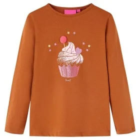Langarm-T-Shirt für Kinder in der Farbe Cognac 128 von vidaXL, Kinder-T-Shirts - Ref: Foro24-14052, Preis: 8,72 €, Rabatt: %