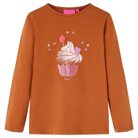 Langarm-T-Shirt für Kinder in der Farbe Cognac 128 von vidaXL, Kinder-T-Shirts - Ref: Foro24-14052, Preis: 8,81 €, Rabatt: %