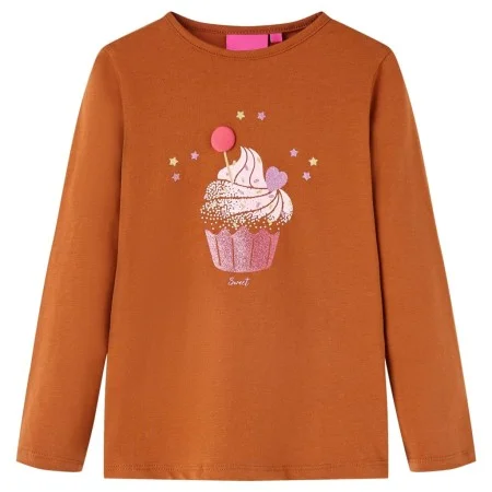 Langarm-T-Shirt für Kinder in der Farbe Cognac 128 von vidaXL, Kinder-T-Shirts - Ref: Foro24-14052, Preis: 8,72 €, Rabatt: %