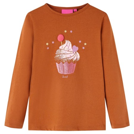 Langarm-T-Shirt für Kinder in der Farbe Cognac 104 von vidaXL, Kinder-T-Shirts - Ref: Foro24-14050, Preis: 8,81 €, Rabatt: %