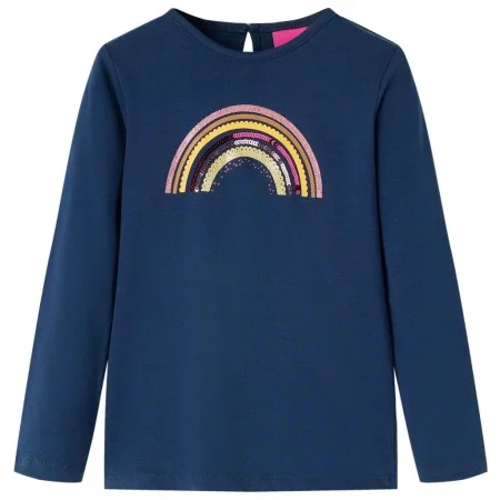 Marineblaues Langarm-T-Shirt für Kinder 128 von vidaXL, Kinder-T-Shirts - Ref: Foro24-14287, Preis: 10,42 €, Rabatt: %