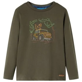 Khakifarbenes Langarm-T-Shirt für Kinder 140 von vidaXL, Kinder-T-Shirts - Ref: Foro24-13028, Preis: 8,30 €, Rabatt: %