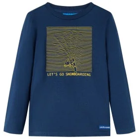 Marineblaues Langarm-T-Shirt für Kinder 104 von vidaXL, Kinder-T-Shirts - Ref: Foro24-13105, Preis: 8,30 €, Rabatt: %