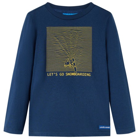 Camiseta infantil de manga larga azul marino 104 de vidaXL, Camisetas para niños - Ref: Foro24-13105, Precio: 8,39 €