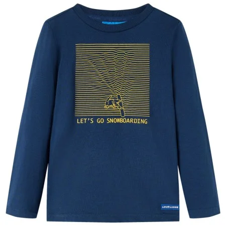 Marineblaues Langarm-T-Shirt für Kinder 104 von vidaXL, Kinder-T-Shirts - Ref: Foro24-13105, Preis: 8,30 €, Rabatt: %