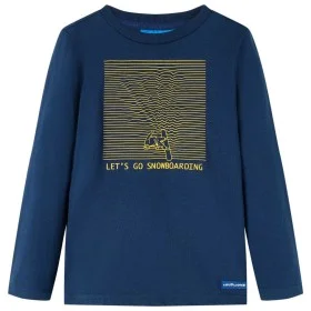 Marineblaues Langarm-T-Shirt für Kinder 128 von vidaXL, Kinder-T-Shirts - Ref: Foro24-13107, Preis: 8,30 €, Rabatt: %