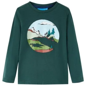 Dunkelgrünes langärmeliges Kinder-T-Shirt 92 von vidaXL, Kinder-T-Shirts - Ref: Foro24-13449, Preis: 7,99 €, Rabatt: %