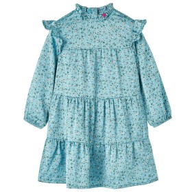 Vestido infantil de manga larga azul 140