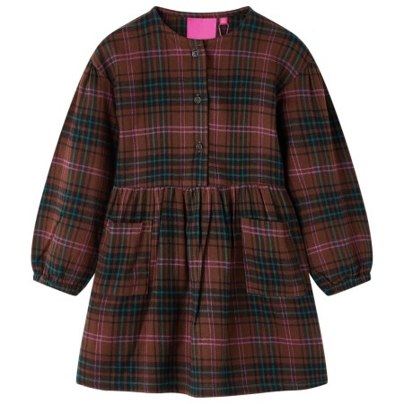 Vestido infantil de manga larga color coñac 104 de vidaXL, Vestidos de niños - Ref: Foro24-14450, Precio: 11,81 €