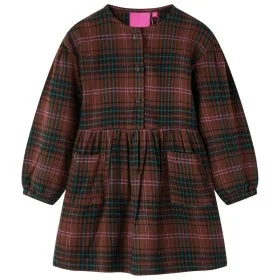 Cognacfarbenes Langarm-Kinderkleid 128 von vidaXL, Kinderkleider - Ref: Foro24-14452, Preis: 11,70 €, Rabatt: %