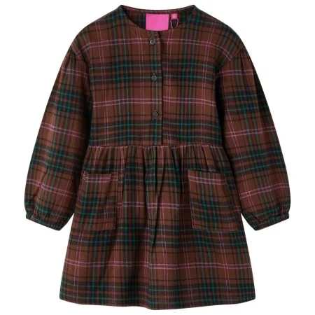 Cognacfarbenes Langarm-Kinderkleid 128 von vidaXL, Kinderkleider - Ref: Foro24-14452, Preis: 11,70 €, Rabatt: %