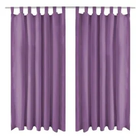 Micro-satin curtains with loops 2 units 140x175cm lilac by vidaXL, Curtains and curtains - Ref: Foro24-132225, Price: 26,23 €...