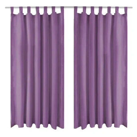 Micro-satin curtains with loops 2 units 140x175cm lilac by vidaXL, Curtains and curtains - Ref: Foro24-132225, Price: 26,23 €...