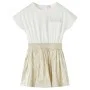 Ecrufarbenes Kinderkleid mit kurzen Ärmeln 104 von vidaXL, Kinderkleider - Ref: Foro24-14693, Preis: 15,16 €, Rabatt: %