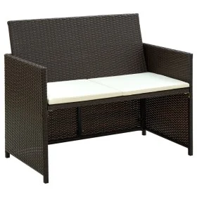 2-seater garden sofa with brown synthetic rattan cushions by vidaXL, Outdoor sofas - Ref: Foro24-43911, Price: 118,73 €, Disc...