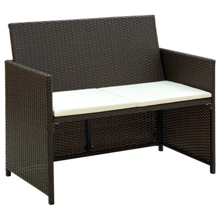 2-seater garden sofa with brown synthetic rattan cushions by vidaXL, Outdoor sofas - Ref: Foro24-43911, Price: 118,73 €, Disc...