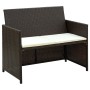 2-seater garden sofa with brown synthetic rattan cushions by vidaXL, Outdoor sofas - Ref: Foro24-43911, Price: 120,52 €, Disc...