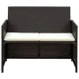 2-seater garden sofa with brown synthetic rattan cushions by vidaXL, Outdoor sofas - Ref: Foro24-43911, Price: 118,73 €, Disc...