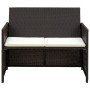 2-Sitzer-Gartensofa mit braunen synthetischen Rattankissen von vidaXL, Outdoor-Sofas - Ref: Foro24-43911, Preis: 120,52 €, Ra...
