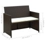 2-seater garden sofa with brown synthetic rattan cushions by vidaXL, Outdoor sofas - Ref: Foro24-43911, Price: 120,52 €, Disc...