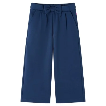 Pantalón infantil con perneras anchas azul marino 140 de vidaXL, Pantalones de niños - Ref: Foro24-14831, Precio: 13,36 €, De...