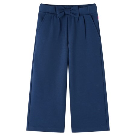 Pantalón infantil con perneras anchas azul marino 140 de vidaXL, Pantalones de niños - Ref: Foro24-14831, Precio: 13,48 €, De...