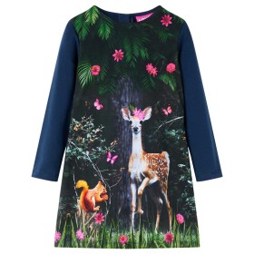 Vestido infantil de manga larga azul marino 104 de vidaXL, Vestidos de niños - Ref: Foro24-14833, Precio: 17,65 €, Descuento: %
