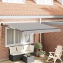 Toldo Retráctil Manual Gris Claro 350 x 250 cm tela