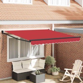 Toldo Retráctil Manual Rojo 350 x 250 cm tela