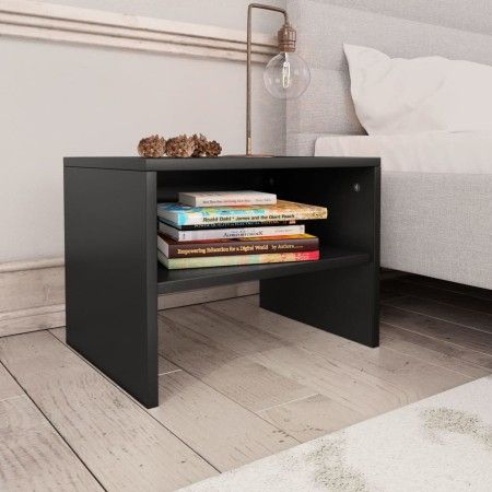 Mesita de noche madera contrachapada negro 40x30x30 cm de vidaXL, Mesitas de noche - Ref: Foro24-800065, Precio: 27,24 €, Des...