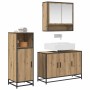Juego de muebles de baño con estante 3 pcs Roble artesanal en Muebles de baño | Comprar online en Foro24