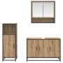 Juego de muebles de baño con estante 3 pcs Roble artesanal en Muebles de baño | Comprar online en Foro24