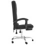 Silla de oficina reclinable masaje cuero sintético negro