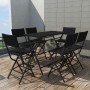 Folding garden dining set 7 pieces poly rattan and black steel by vidaXL, Garden sets - Ref: Foro24-42878, Price: 271,29 €, D...