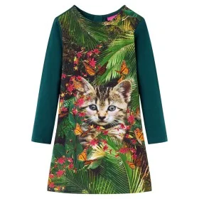 Dunkelgrünes Langarm-Kinderkleid 116 von vidaXL, Kinderkleider - Ref: Foro24-14934, Preis: 13,38 €, Rabatt: %