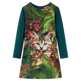 Dunkelgrünes Langarm-Kinderkleid 116 von vidaXL, Kinderkleider - Ref: Foro24-14934, Preis: 13,53 €, Rabatt: %