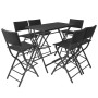 Folding garden dining set 7 pieces poly rattan and black steel by vidaXL, Garden sets - Ref: Foro24-42878, Price: 271,29 €, D...