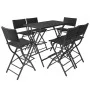 Folding garden dining set 7 pieces poly rattan and black steel by vidaXL, Garden sets - Ref: Foro24-42878, Price: 269,01 €, D...