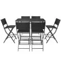 Folding garden dining set 7 pieces poly rattan and black steel by vidaXL, Garden sets - Ref: Foro24-42878, Price: 269,01 €, D...