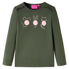 Khakifarbenes Langarm-T-Shirt für Kinder 140 von vidaXL, Kinder-T-Shirts - Ref: Foro24-13773, Preis: 8,54 €, Rabatt: %