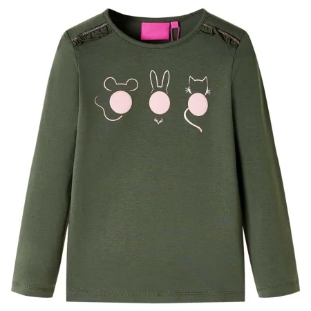 Khakifarbenes Langarm-T-Shirt für Kinder 140 von vidaXL, Kinder-T-Shirts - Ref: Foro24-13773, Preis: 8,45 €, Rabatt: %