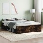 Smoked oak double bed frame 135x190 cm by vidaXL, Beds and slatted bases - Ref: Foro24-3203912, Price: 139,04 €, Discount: %